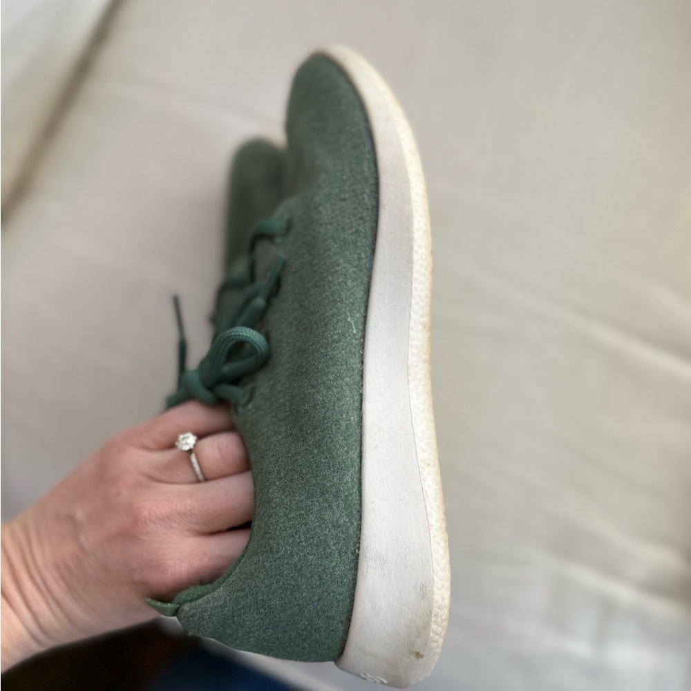 Allbirds Wool Runners merino wool color green lace up sneakers size 8 - Picture 6 of 8
